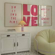 Retro Print Set Of 3, Do It For The Plot Print, Love Poster, What If It All Works Out, 70s Wall Print, Preppy Poster, Wall Print, Valentine's Day Gift Decoration, No Frame