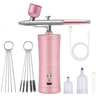 Aerógrafo portátil con compresor, pistola de aerosol de acción simple para arte de uñas, manualidades, pintura de pasteles