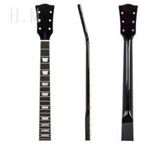 Mástil de guitarra eléctrica con diapasón de arce negro brillante, 22 trastes, 6 cuerdas, diapasón de palisandro, accesorio de repuesto universal para guitarras tipo LP, actualización de instalación sencilla, marcadores de diapasón con incrustaciones de diamantes, kit de reparación DIY