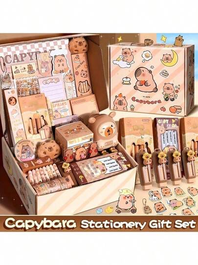 Capybara-Serie Schreibwaren Geschenkbox Set, hochwertige Lernbedarf