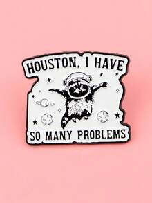 1PC Raccoon Cat Animal Quotation Enamel Brooch Lapel Pins Badge On Backpack Clothing Accessories Jewelry Fashion Gifts For Friends - Multicolor - View 5