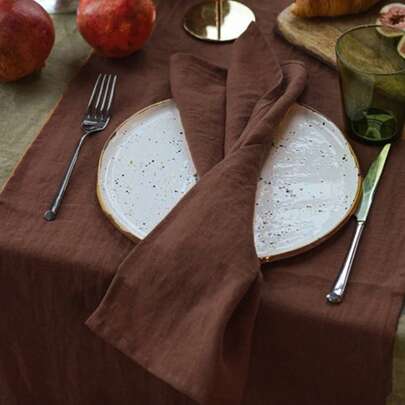2/6/12/240pcs Plain Color Linen Napkins, Washable & Reusable For Party, Picnic, Home Decor