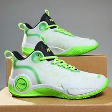 زوج حذاء كرة سلة رياضي للرجال طراز 2025 جديد، منفذ للهواء خفيف الوزن ماص للصدمات، أحذية رياضية طالب مقاومة للانزلاق وعالية التحمل - أخضر - مشاهدة 6