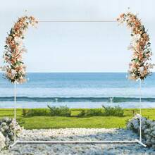 YUNRUX Sturdy Wedding Stand With Iron Frame And Glossy White Finish, 15.4-17.6 Lbs Load Capacity, Ideal For Wedding And Party Decorations - A - View 7