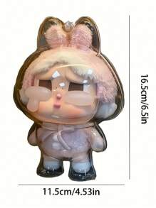 1 Piece Crybaby Cry Doll Series Ultra Transparent Acrylic Protective Cover - Transparent Storage Cover For Collectible Statues, Dustproof Display Box With Pink Hat Character Design, Perfect For Home Decoration And Gatherings (Excluding Dolls), Doll Accessories, Suitable As Gifts For Festivals And Collecting Enthusiasts