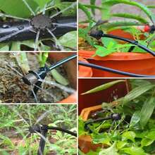 Aspersores de goteo de riego ajustables de 150 1/4 pulgadas, que se pueden usar ampliamente para el riego de invernaderos, invernaderos, árboles frutales, uvas, viveros y otros cultivos. - Negro - Ver 4