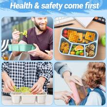4 teilige Bento Box, 4 teiliger Mahlzeiten Vorbereitungscontainer, Kinder Lunchbox, wiederverwendbarer Kunststoff Lebensmittelaufbewahrungsbehälter frei von Bisphenol A - stapelbar, geeignet für Schule, Unternehmen, Arbeit und Reisen