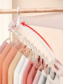 1/3 Colgadores plegables porosos, adecuados para ahorrar espacio para pantalones, camisas y faldas en dormitorios familiares y viajes. El perchero puede soportar un peso de 10 libras