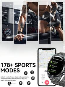 EIGIIS Smart Watch For Men With 1.43-Inch AMOLED HD Always On Display IP68 Waterproof Watch 300mAh Battery Rugged Smartwatch With Sleep Monitor Fitness Tracker For IOS Android, Best Gifts For Father Boyfriend - Black - View 6