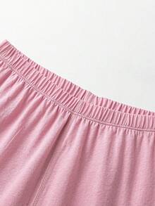 mini bala 女童字母草莓印花插肩袖上衣和裤子睡衣套装 - 粉紅 - 查看 9