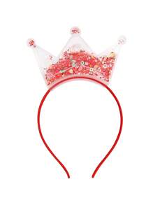 5/1 pezzo Cerchietti con corona di principessa in paillettes, cerchietti elastici con tiare per feste, regali per accessori per capelli di ragazze, forniture per acconciature e decorazioni
