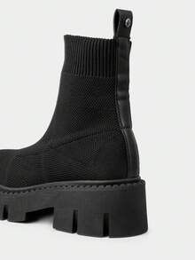 Brantano Casual Chunky Sole Textile Sock Boot - Black - View 5
