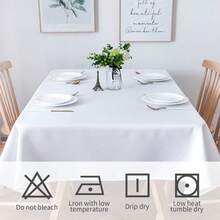 6/10/20 Pack White Table Cloth Rectangle 60x102 Inch Rectangular Table Cloths For 6 Foot Rectangle Tables, Wrinkle Resistant Polyester Fabric Tablecloth Washable Table Covers For Wedding Party (White/Black) - trắng - Xem 6