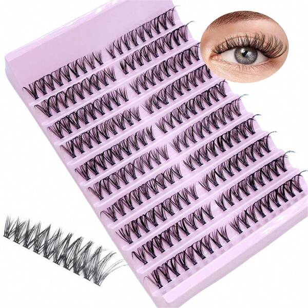10 Pairs/180pcs Cat Eye Design, Natural Lashes Effect, Cute Doll Eyes False Eyelashes