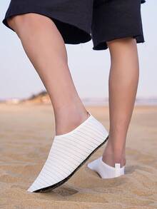 户外涉水鞋，防水运动健身跑步鞋，防滑游泳沙滩度假旅行水鞋，轻便休闲拖鞋 - 白色 - 查看 4