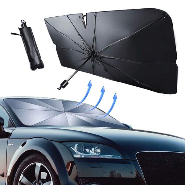 Pare Soleil Voiture Pare Brise Avant, Pare Soleil Parapluie Voiture, Pliable Parapluie Pare-Soleil de Voiture, Anti Uv et Soleil