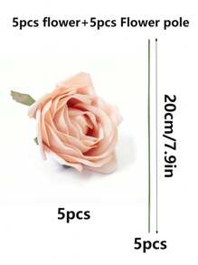 10pcs High-Quality Realistic Artificial Rose Heads, Home Textile Floral Decor & DIY Crafts, Suitable For Christmas, Halloween, Easter, Thanksgiving