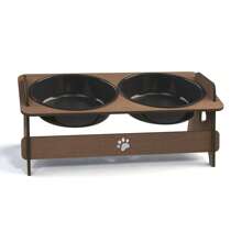 Comedouro Bebedouro Pet em MDF Elevado Para Cães e Gatos Com 2 Tigelas Várias Cores