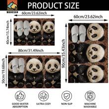 1 pièce Tapis de bain anti-dérapant à motif panda, matériau imitation cachemire, décoration peluche moelleuse, convient pour salles de bain, entrées, cuisines et autres occasions, lavable en machine, antidérapant, décoration quotidienne, décoration de fête à thème, cadeaux pour la maison chaleureuse, décoration de sol, peut être offert en cadeau
