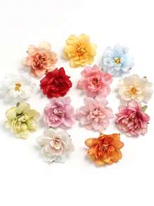 10pcs Vivid Artificial Peony Heads - Multicolor Fabric Flowers For DIY Bracelet, Wreath, Hat And Home Decor, Garden Decorations | Realistic Floral Design | Lifelike Artificial Blooms, Floral Decor