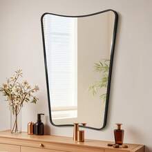 Irregular Wall Mirror Bathroom Mirror Asymmetric Mirror Metal Frame Vertical Horizontal Installation Living Room Bathroom Decoration