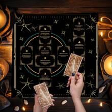 1pc Celtic Cross Star Tarot Cloth, Altar Cloth, Pagan Clock Mat, Spiritual Occult Divination Tarot Table Cover