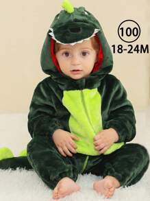 MICHLEY 1 pièce Sac de couchage pour bébé MICHLEY, à manches longues et avec pieds, pyjama en polyester confortable et mignon pour l'automne et l'hiver, sac de couchage pour enfant avec motifs de tyrannosaure vert, léopard des neiges, petit écorcheur ou girafe, barboteuse bébé, convient aux garçons et filles de 1 à 3 ans, adapté pour la chambre, le salon, l'amour extérieur de la Saint-Valentin