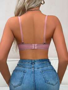 2 Pcs Romantic Countryside Charm - Elegant Mature Charm - Lace Patchwork Knit Bras