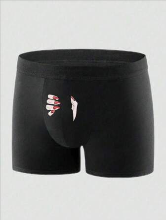 1 件男士性感印花三角裤，超级舒适，有弹性，轻盈，适合情人节、周年纪念、婚礼礼物、日常穿着