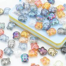 30 peças de contas de vidro de coelho de desenho animado de 10*12 mm, contas galvanizadas com tema de animais para fazer joias faça você mesmo, chaveiro, decoração de celular, colar, pulseira, pingente