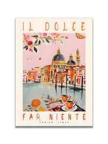 1/3 件，可选框架，高品质印刷画，现代风格，插图，建筑，风景，橙子，字母，水彩画，墙壁艺术海报，家居装饰，适用于客厅、沙发、床、走廊、卧室、浴室、办公室，完美的艺术礼物，PVC 硬管包装，带框架的墙壁艺术