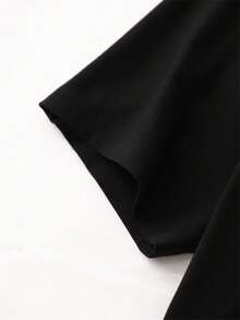 [Sporty T-Shirt]1pc Women'S Funny Workout Rabbit Print T-Shirt, Casual Crew Neck Short Sleeve, Polyester Knit Fabric, Medium Stretch, Animal Pattern, All-Season Comfort Fit TopRelaxed Plus Size T-Shirt - 黑色 - 查看 5