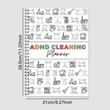 ADHD Cleaning Planner, Home Cleaning Schedule, Weekly/Monthly/Annual Cleaning Checklist, Organizing, Household Chores Notebook,School Supplies,Back To School