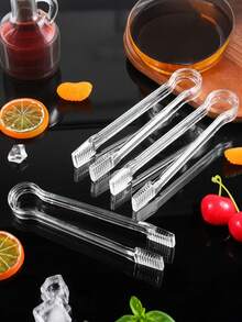 5pcs-Plastic Buffet Tongs, Clear Kitchen Tongs, 6.3 Inch Small Ice Tongs, Clear Plastic Tongs, Mini Cutlery Tongs, Sugar Cube Small Ice Tongs For Tea And Coffee Parties, Parties, Bars, Catering Appetizers, Salads, Desserts, Sandwiches, BBQ, Cookies, Summer, Summer Set Mother's Day, Graduation Decor - Clear - View 7