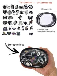 36 pièces de clips pour chaussures sur le thème d'Halloween, décorations DIY pour sabots, mules, sandales, convient pour les enfants, les filles, les garçons, les cadeaux de fête, Halloween