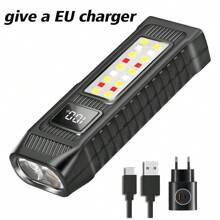 1pc Mini Outdoor COB Long Runtime Strong Light Camping Repair Magnetic Adsorption Multifunctional Work Flashlight