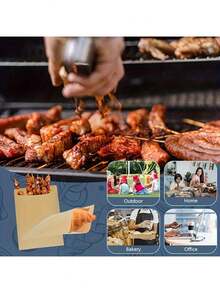 50/100 Oil-Proof Parchment Sandwich Bags, Disposable Packaging Bags, Suitable For Delis, Bakeries, Picnics, Barbecues And Office Use - Khaki - View 4