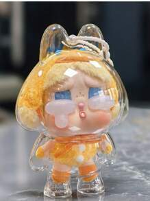 1 Piece Crybaby Cry Doll Series Ultra Transparent Acrylic Protective Cover - Transparent Storage Cover For Collectible Statues, Dustproof Display Box With Pink Hat Character Design, Perfect For Home Decoration And Gatherings (Excluding Dolls), Doll Accessories, Suitable As Gifts For Festivals And Collecting Enthusiasts