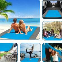 1 Waterproof Beach Blanket, Collapsible Quick-Drying Beach Mat With 4 Corner Piles, Perfect For Outdoor Camping, Travel, Vacation, Hiking - Enjoy The Beach Without Worrying About The Mess