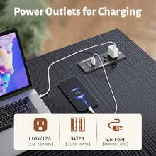 EnHomee 48" Computer Desk With Power Outlets, Gaming Desk With Reversible Shelves, Office Desk For Corner Space, L Shaped Desk For Bedroom, Home Office Desks For Study Writing