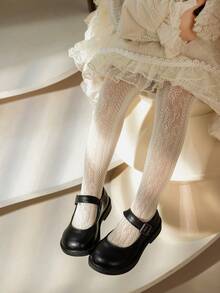 1pc Girls' Thin Mesh See-Through Pantyhose, Princess Style, Spring/Summer - Multicolor - View 2