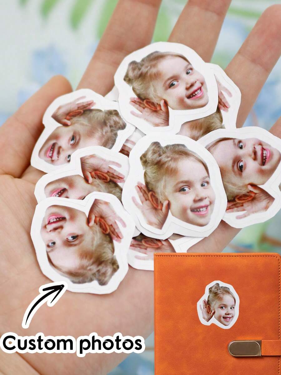 LICVIC 12-400Pcs Custom Photo Stickers, Face Confetti, Personalized Wedding Labels With Headshots Photos, Customized Picture Outline Stickers, Customized Wedding Party Favour Labels Back To School - Style a - View 1