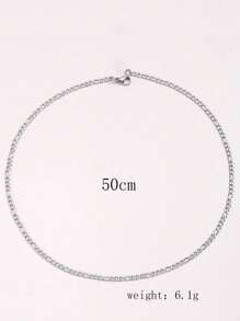 1pc Fashion Stainless Steel Thin Chain Necklace, Suitable For Men's Daily Wear Jewelry