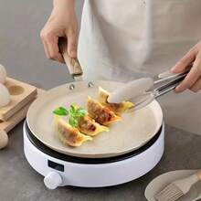 12 件套硅胶厨房用具套装，带木柄和储物锅，不粘烹饪工具套装包括锅铲、漏勺、汤勺、刷子、夹子、打蛋器 - 彩色 - 查看 9