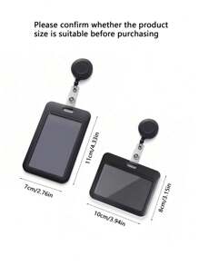 1pc Sling Badge Holder Hard Vertical Plastic Card Case Protector With Retractable Badge Reel Carabiner For Office School Proximity Key Card Driver's License And Pass Photo Card Cover Card Holder Card Holder Wallet Business Card Holder Credit Card Holder Id Card Holder, School, Home & Office Supplies,School Supplies,Back To School