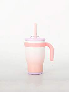 Customized Contrasting Color 14oz Straw Car Cup, Stainless Steel Vacuum Insulated Tumbler With Handle For Kids, Students,Multi-Functional,Ornamental,Letter,Stylish,Modern,Colorful,Cute,Adorable,Casual,Custom,Personalised,Unique,Customized,Ideal Gifts For Him,Ideal Gifts For Her,Christmas Gift Supplies - Multicolor - View 9