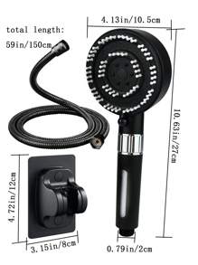 3 pièces set de pomme de douche avec douchette 4 réglages haute pression, pour carrelage et animaux de compagnie, douchette à main avec tuyau en acier inoxydable et support réglable