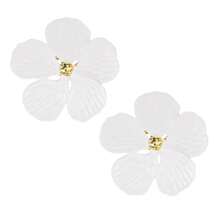 Elegant White Flower Napkin Rings Set Of 2, Floral Gold Napkin Holders For Daily Table Parties,Birthday Parties,Weddings, New Year's, Christmas, Thanksgiving, Valentine's Day, Ornaments