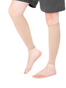1 paire de bas de compression unisexes, manchons de jambe pour femmes sans pied, convenant aux activités extérieures de couple, sports, yoga, football, fitness, course, randonnée, cyclisme
