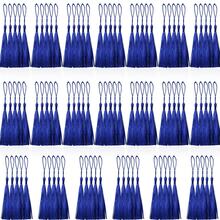 100 Pcs Light Blue Mini Tassels 13cm/5in With Loop For Bookmarks, Jewelry Making, DIY Projects By Creatrill